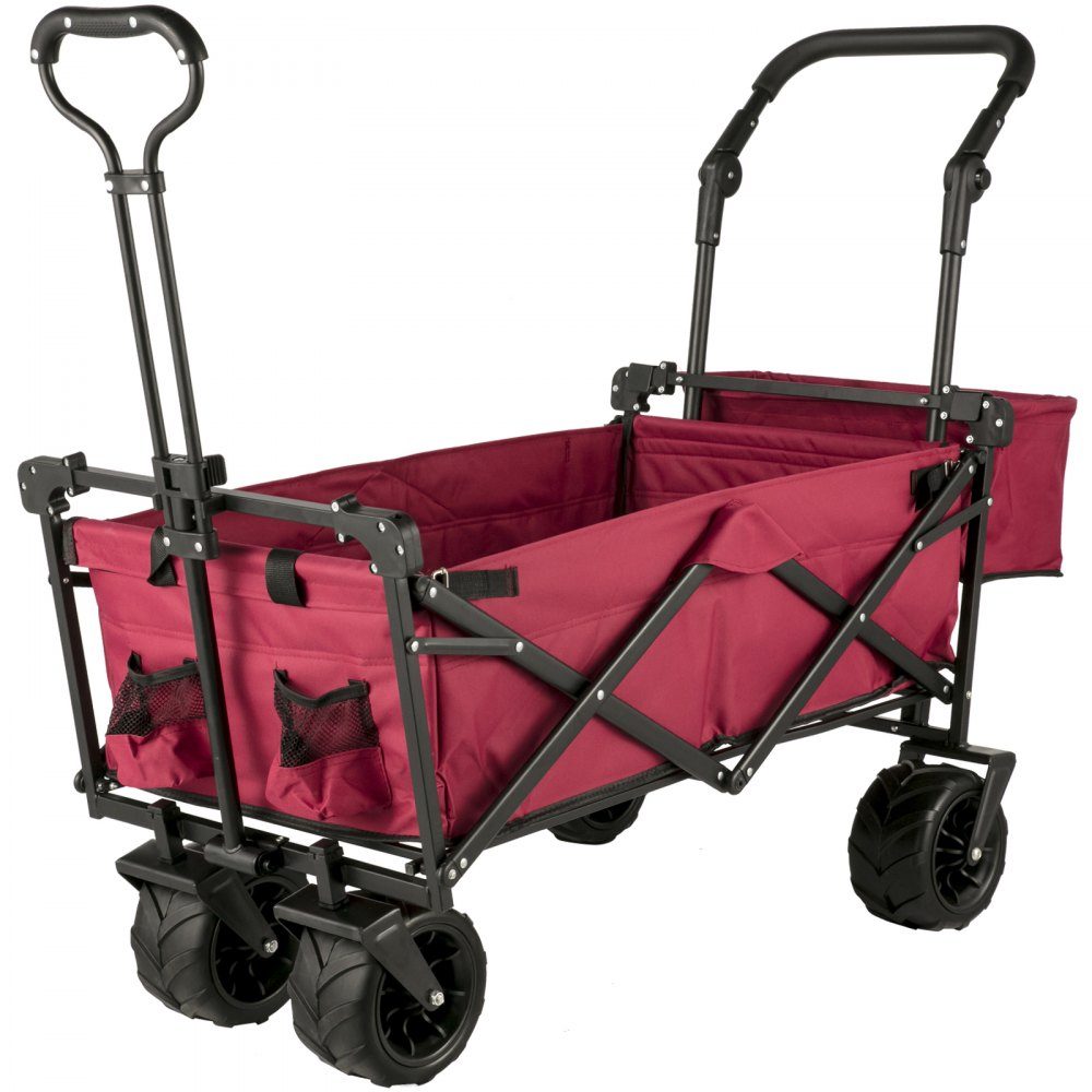 Camion Pliable Camion Pliant Noir Toit Amovible Camion Pliant en Tissu Oxford 600D Grande Roue Camion Pliant Portable Poignée réglable Convient pour Les Sports de Jardin de Plage