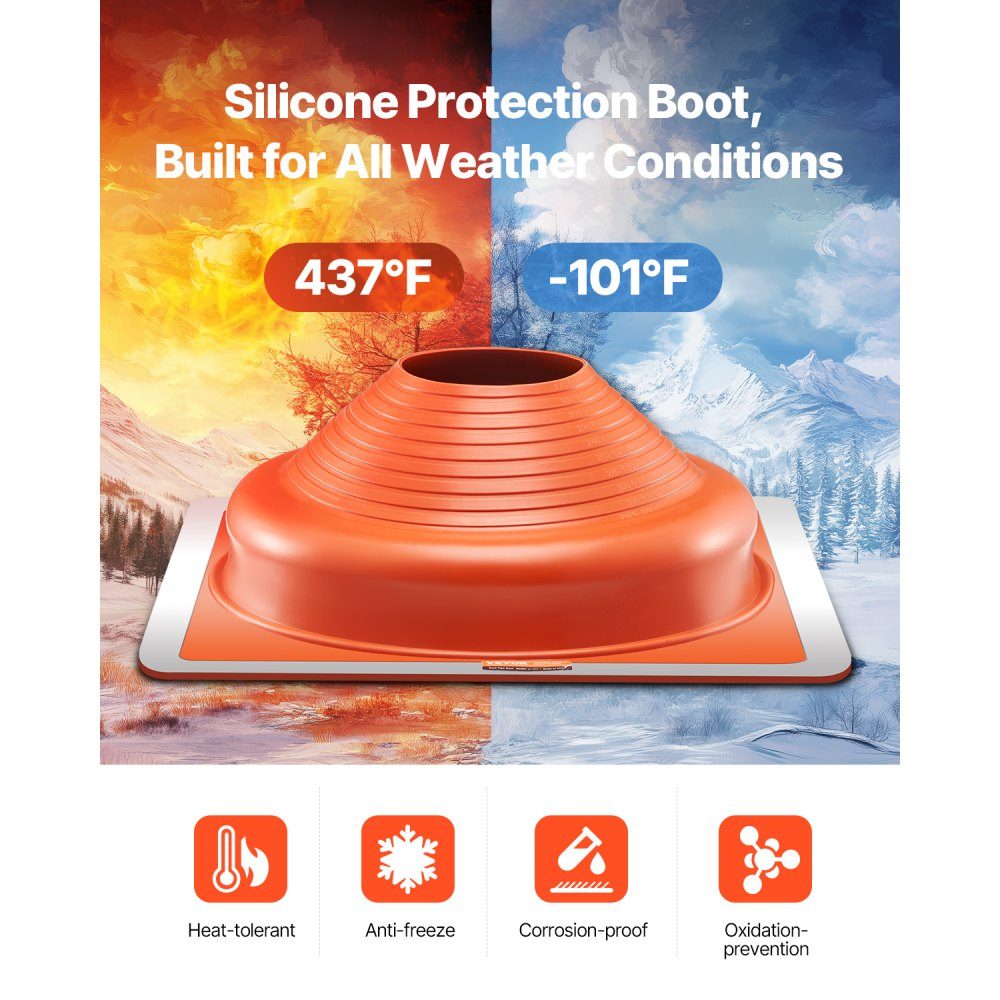 2 stuks buismanchet, geschikt voor buisbuitendiameter 170-355 mm, siliconen dakdoorvoer, dakafdichtingsflens -74℃-225℃, metalen basis, voor schoorsteen, houtkachel en ventilatiebuizen voor buiten