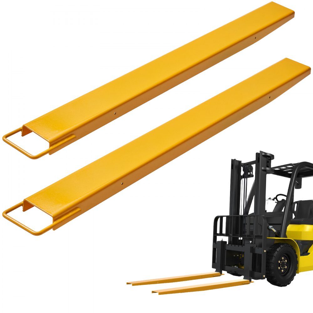 Set of 2 Fork Extensions, 1520mm Tine Extension, 1,815 Ton Load Capacity Forks, Q235 Carbon Steel, One Piece Design, Pallet Fork Extension, Compatible with 106mm Forks