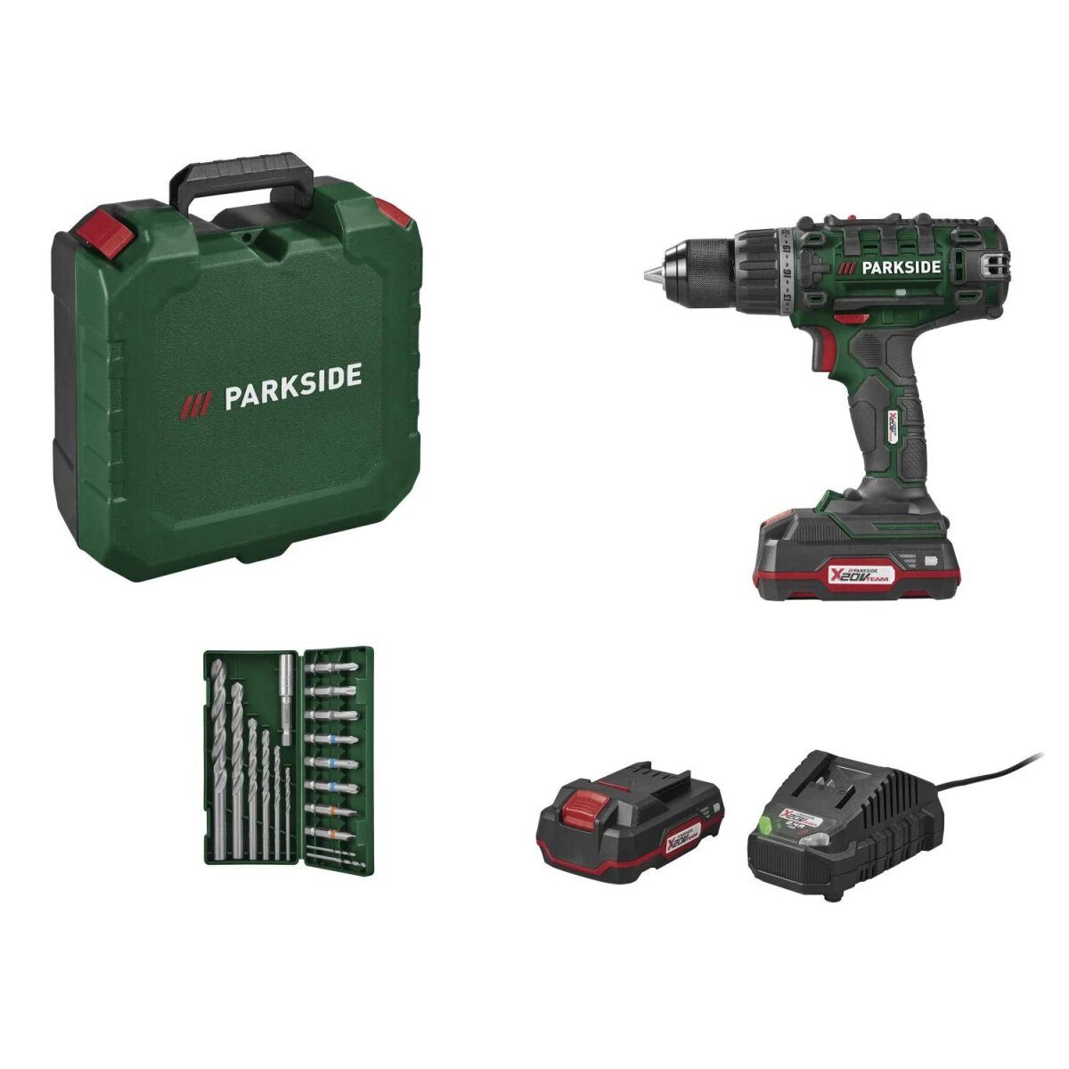 Perceuse-visseuse sans fil PARKSIDE® 20 V « PABS 20-Li G8 », avec batterie et chargeur