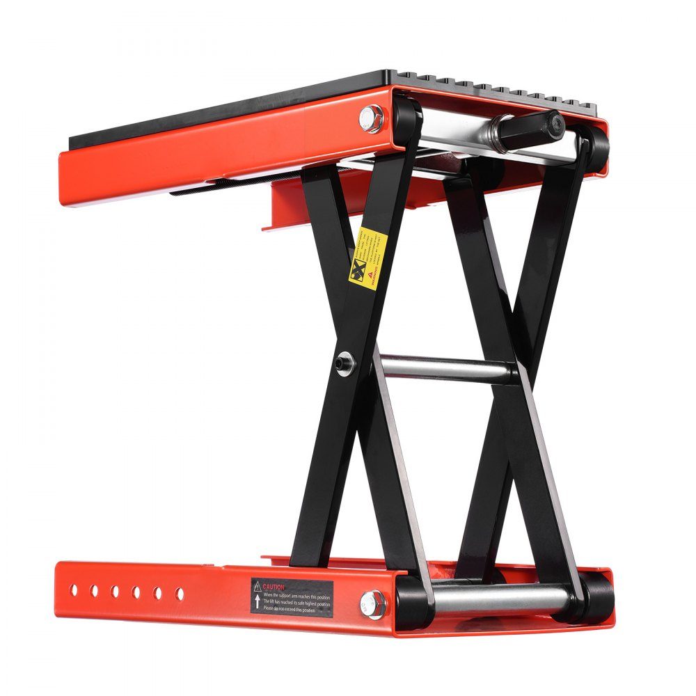 Motorrad-Wagenheber, Motorrad-Hebebühne, höhenverstellbar, 105–380 mm, Hebe-Scherenständer mit breiter Plattform, Fahrrad-Reparatur-Scheren-Wagenheber (544 kg Tragfähigkeit) mit Ratsche und Kurbel für Dirt-Bikes