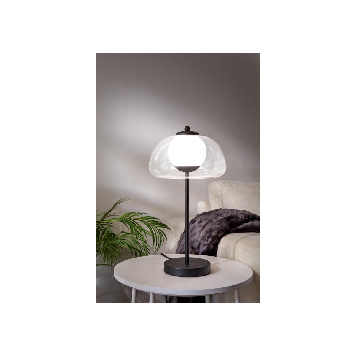 LIVARNO home LED table lamp, lampshade made of high-quality glass