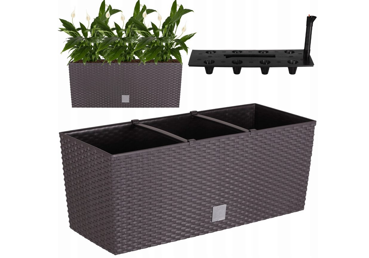 *OFFRE*Pot de fleur en rotin bac à fleurs avec pieds pot de fleur 30l