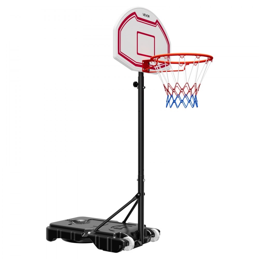 Portable Basketball Stand, 1.6 to 2.1 m Height Adjustable Basketball Hoop, Adjustable Basketball System with Nylon Net & Wheels, Portable Backboard Set for Patio Pool Edge Portable Basketball Stand, 1.6 to 2.1 m Height Adjustable Basketball Hoop, Adjustable Basketball System with Nylon Net & Wheels, Portable Backboard Set for Patio Pool Edge