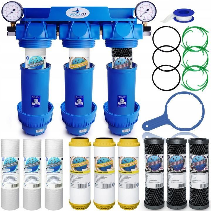 Waterfilter voor het hele huis, 3/4-traps ontharder