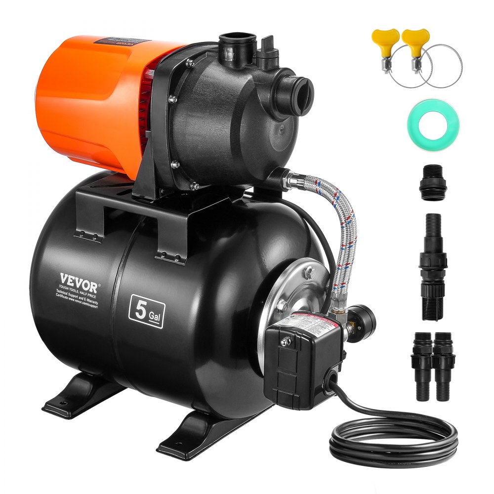 Pompa ogrodowa o mocy 750 W, automatyczna pompa nawadniająca 3700 l/h z głowicą 50 m, pompa odśrodkowa z wyłącznikiem ciśnieniowym 20/40 PSI, pompa do płytkiej studni, termoplastyczna głowica pompy do przydomowego ogrodu i trawnika Pompa ogrodowa o mocy 750 W, automatyczna pompa nawadniająca 3700 l/h z głowicą 50 m, pompa odśrodkowa z wyłącznikiem ciśnieniowym 20/40 PSI, pompa do płytkiej studni, termoplastyczna głowica pompy do przydomowego ogrodu i trawnika