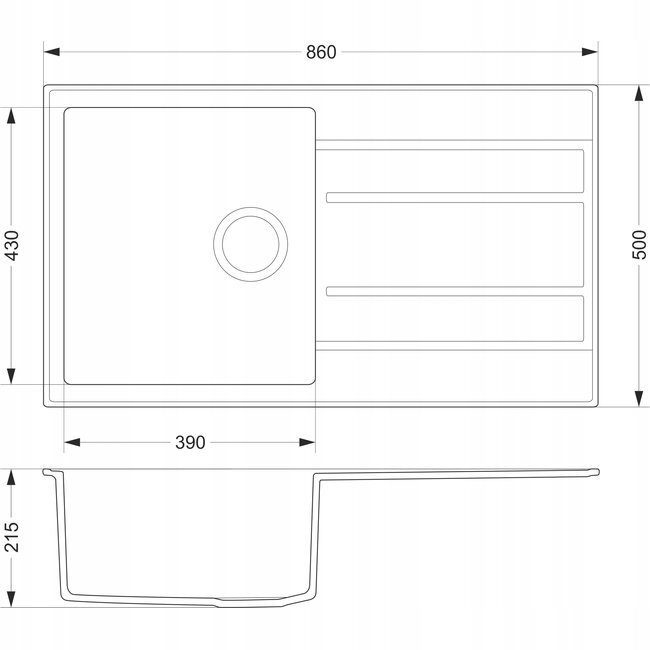 Granitspüle + Mischbatterie + Flüssigkeitsspender + Siphon schwarz XXL-Set