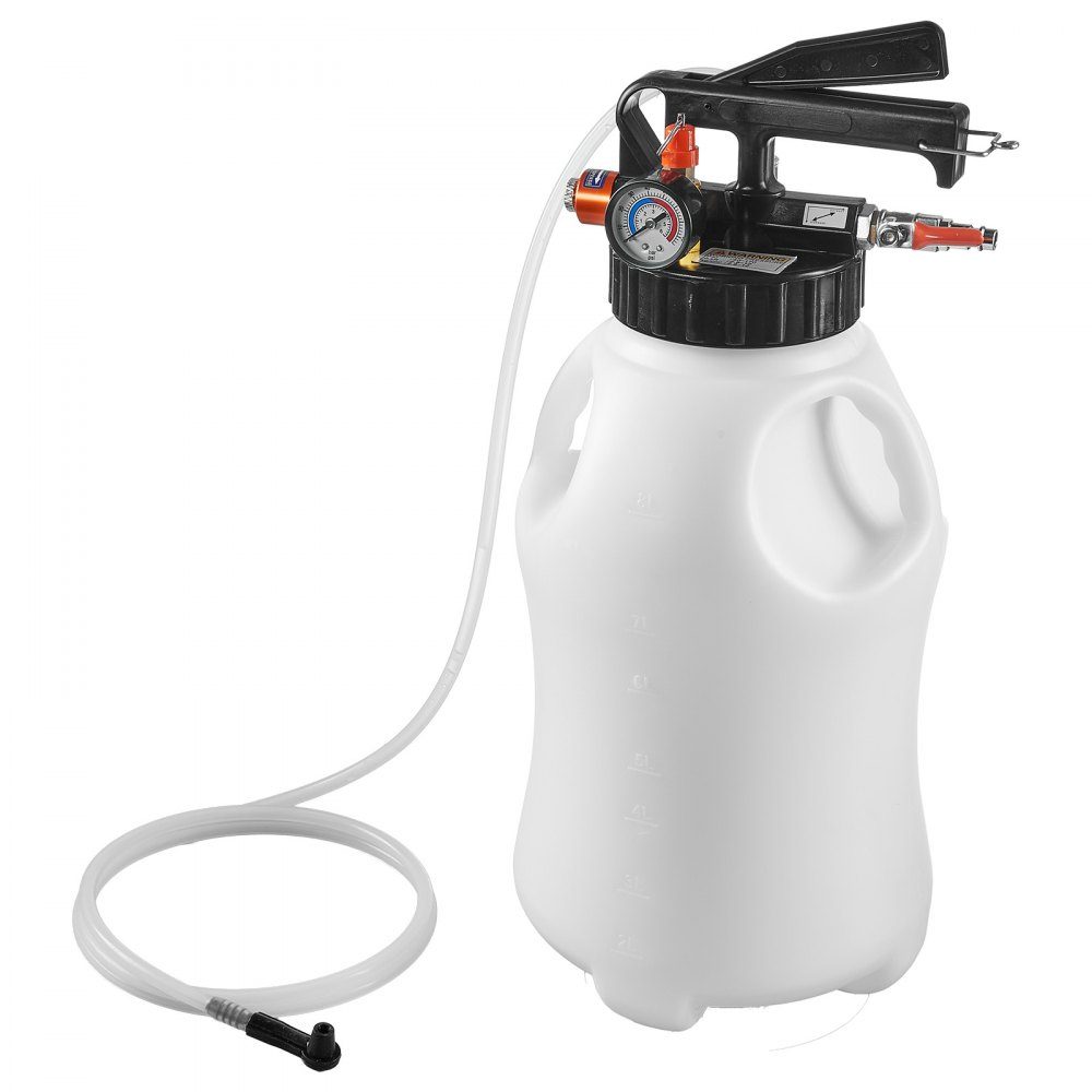 Getriebeölpumpe 8L, pneumatische Transferpumpe mit 15 ATF-Adaptern, Getriebeöleinfüller mit HDPE-Tank, Ölsaugpumpe, Öleinfüller, Öleinfüller, Pumpenwerkzeug für Autos und Boote
