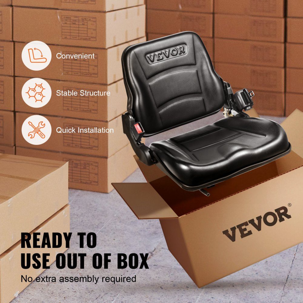 Tractor Seat 530 x 520 x 455mm 160-340mm Tractor Seat Universal Tractor Seat Tractor Seat Tractor Seat Forklift PVC 12.9kg for most mechanical seats such as forklifts