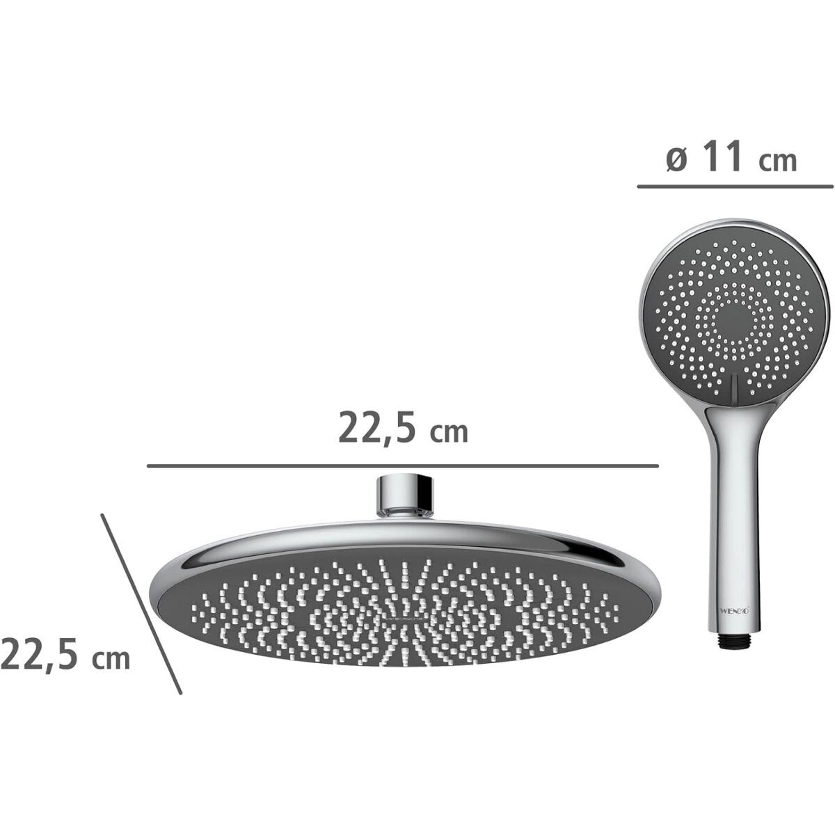 System prysznicowy oszczędzający wodę WENKO, 22,5 x 75-120 cm, chrom