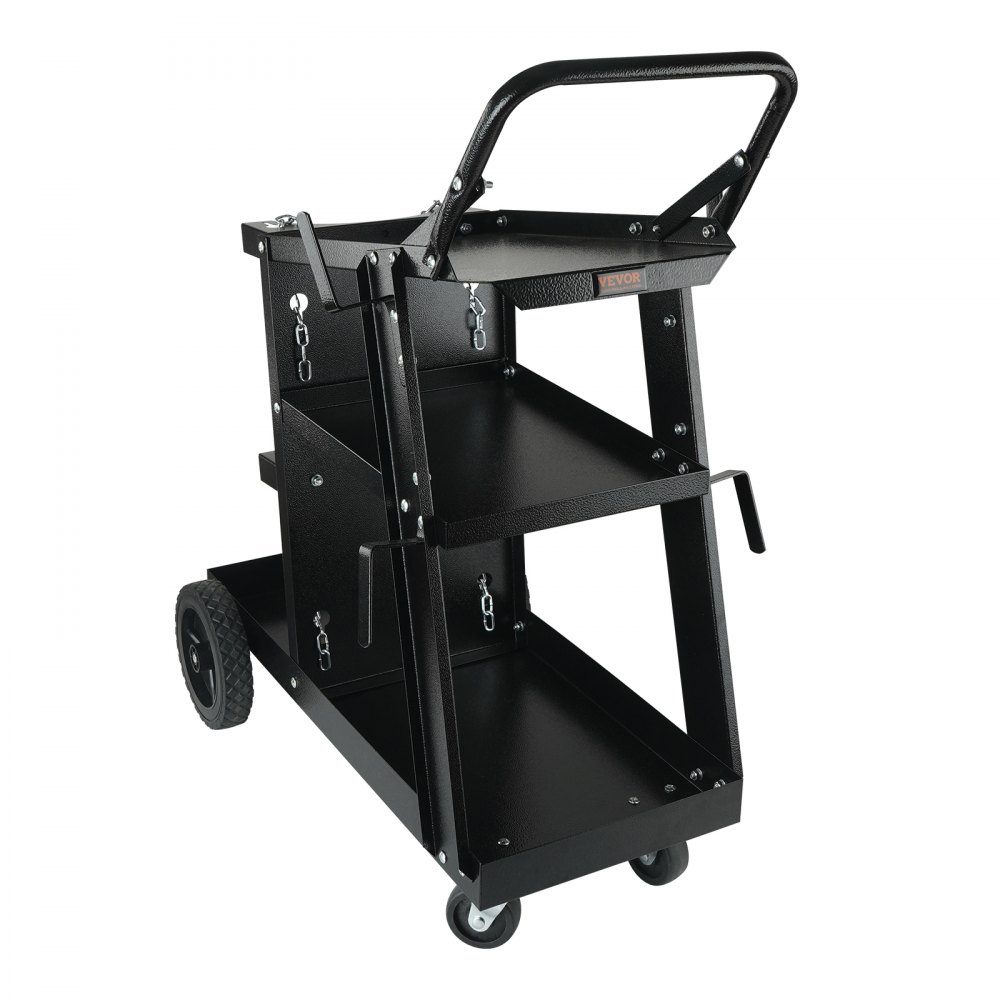 Welding trolley 3 floors Welding mobile max. 168-181 kg. Trolley for welding machines with 2 gas bottle holders. Ideal for manual welding, inert gas welding, argon arc welding