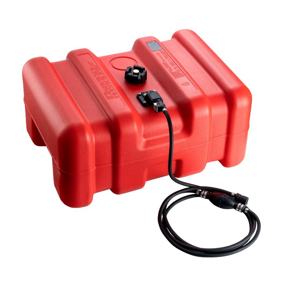 Marine Fuel Tank 55L Portable Outboard Engine Boat Tank Plastic Outboard Marine Boat Fuel Tank with Hose Easy to Carry for Yacht Fishing Boat Deck Boat Red