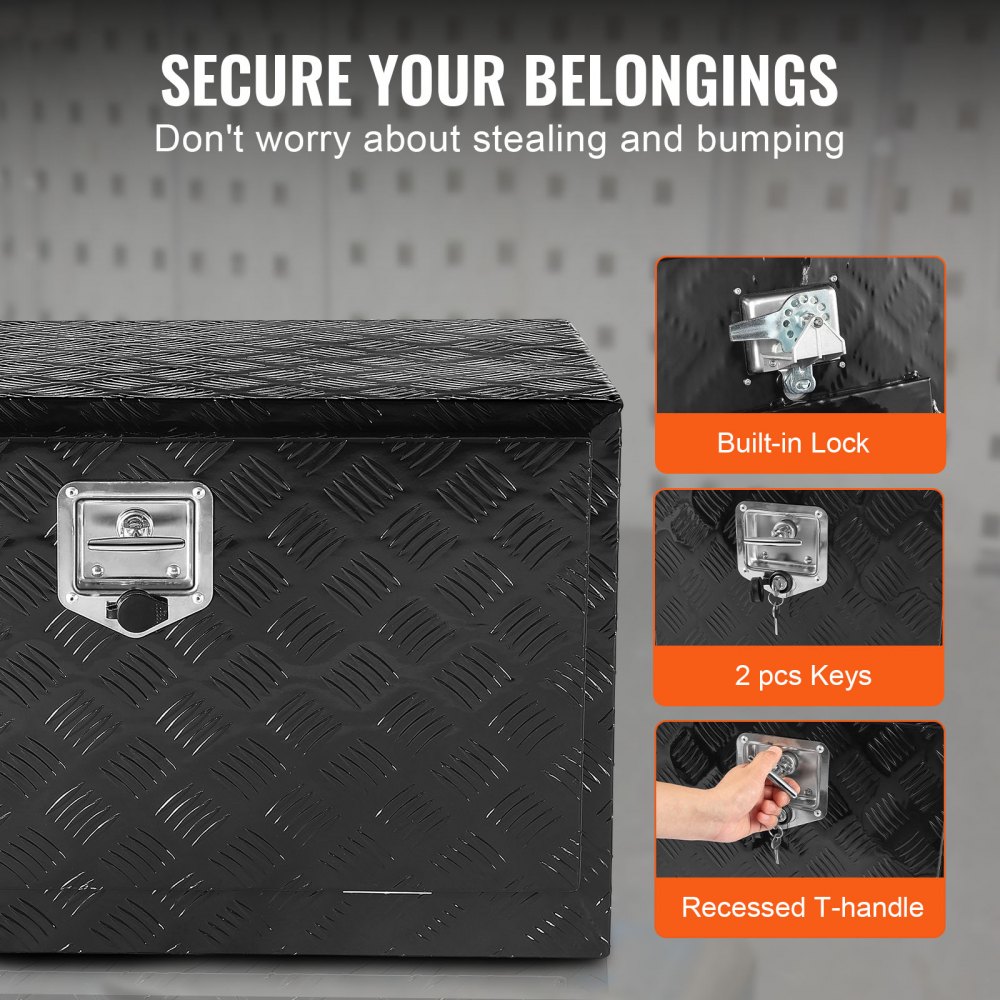 Truckbox Tool Box, Underbody Trailer Box, Tool Box 760x432x457mm Pickup Storage Box, Aluminum Alloy, 30kg Heavy Duty Tool Box, Lockable Storage Box Truckbox Tool Box, Underbody Trailer Box, Tool Box 760x432x457mm Pickup Storage Box, Aluminum Alloy, 30kg Heavy Duty Tool Box, Lockable Storage Box
