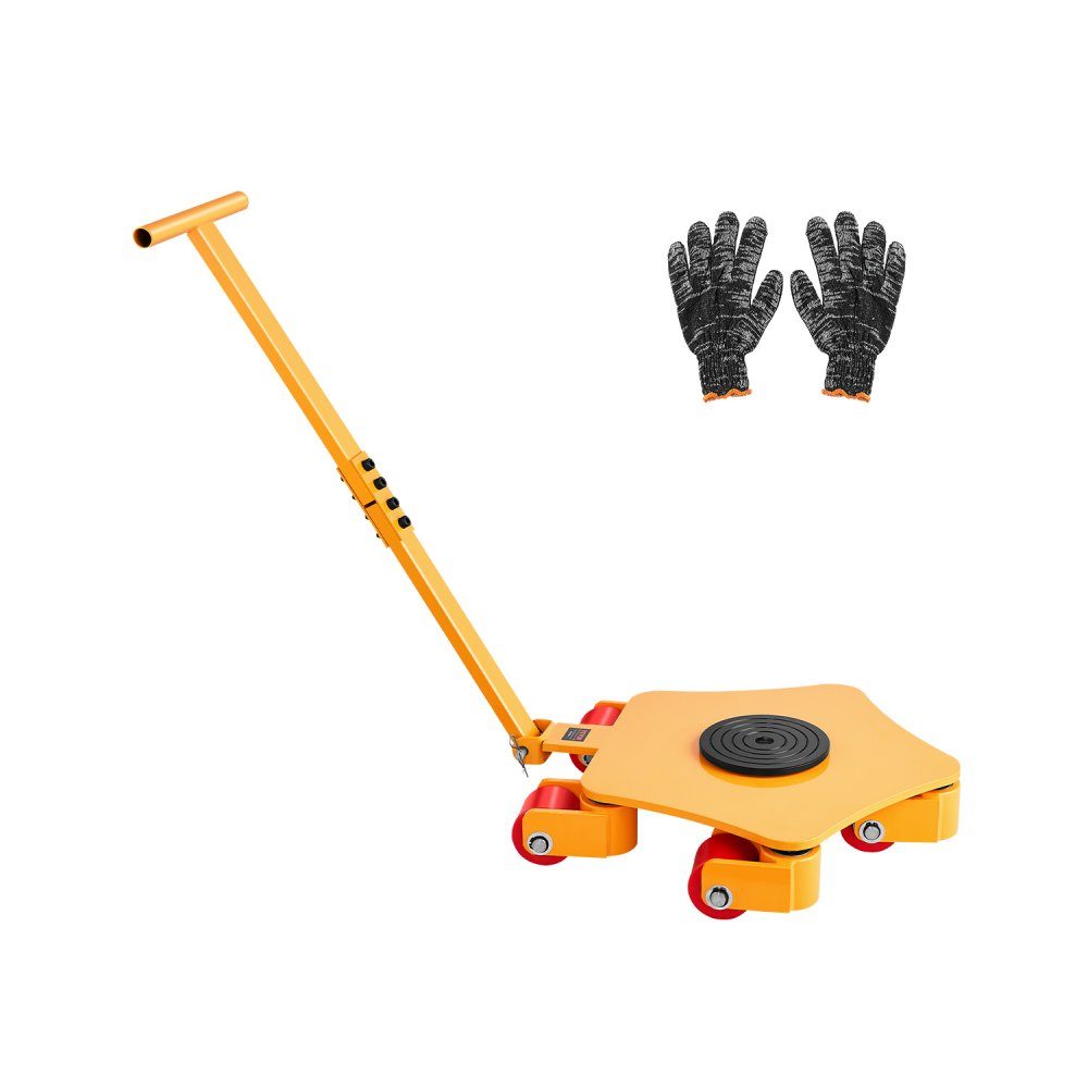 Rouleau de machine 4T, rouleau de transport de machine, rouleau de transport de machine avec capuchon pivotant à 360° et roulettes pivotantes en PU, chariot de meubles de machines industrielles robustes avec poignée pour atelier d'entrepôt