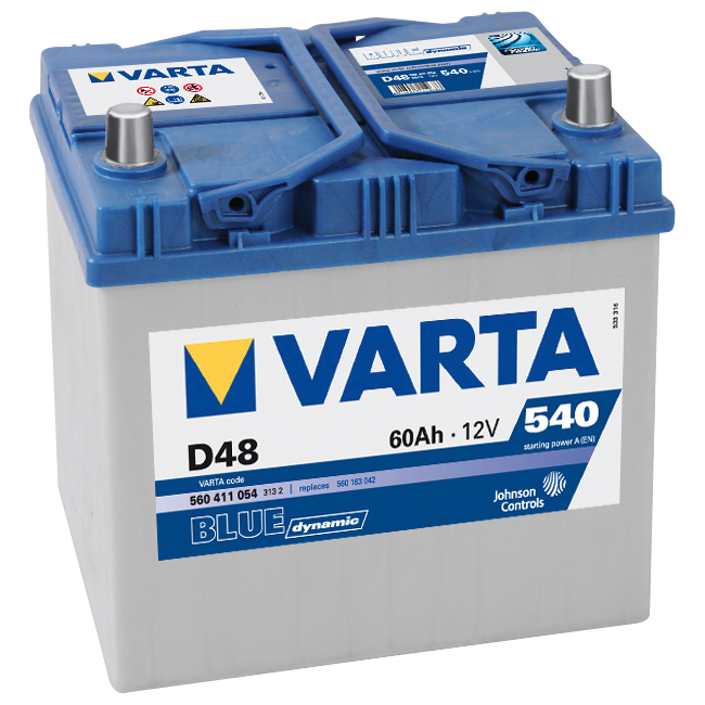 VARTA BLUE DYNAMIC 60AH 540A (D48) – Part No. 560411054