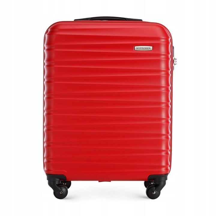 Valise premium valise de voyage valise de bord avec baleines plastique ABS 34l rouge