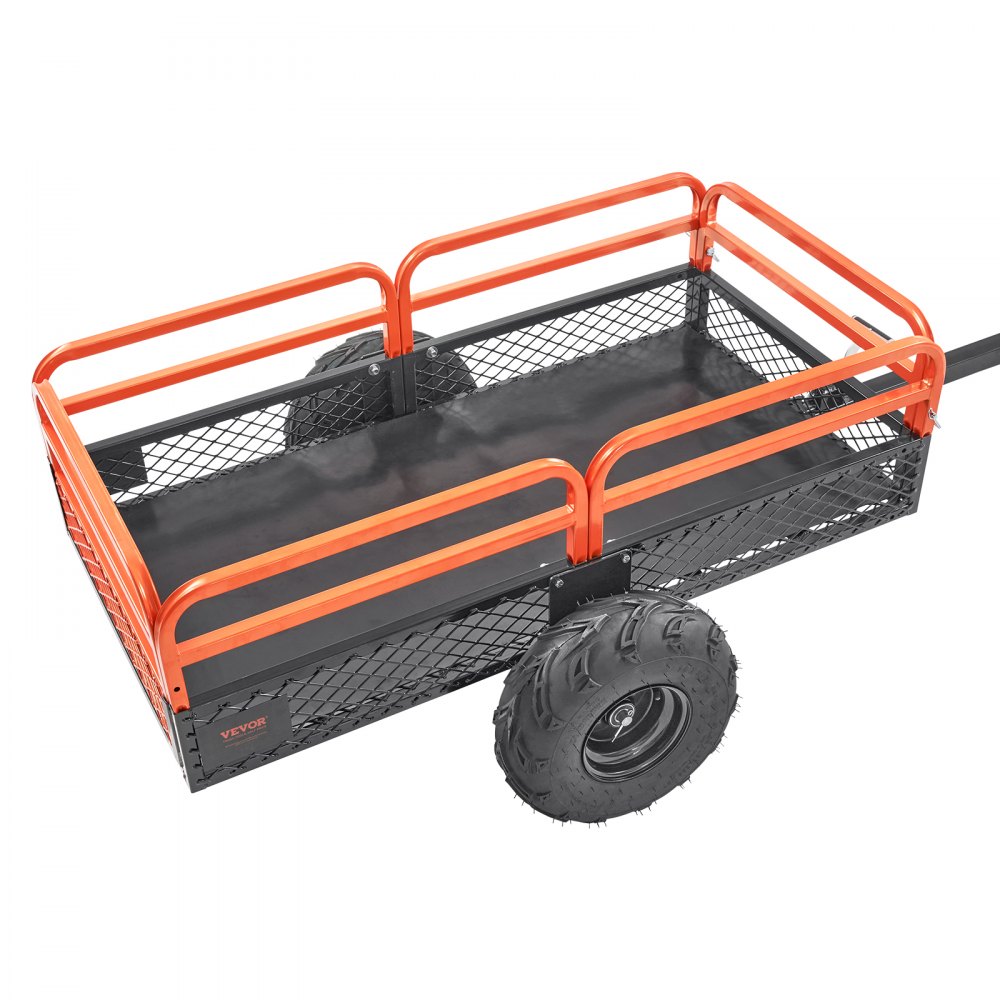 680kg Capacity Heavy Duty Lawn Tractor Dump Trailer, Tilt Bed Trailer Hitch, Folding Side Panel Trailer, Orange ATV UTV Dump Trailer 680kg Capacity Heavy Duty Lawn Tractor Dump Trailer, Tilt Bed Trailer Hitch, Folding Side Panel Trailer, Orange ATV UTV Dump Trailer