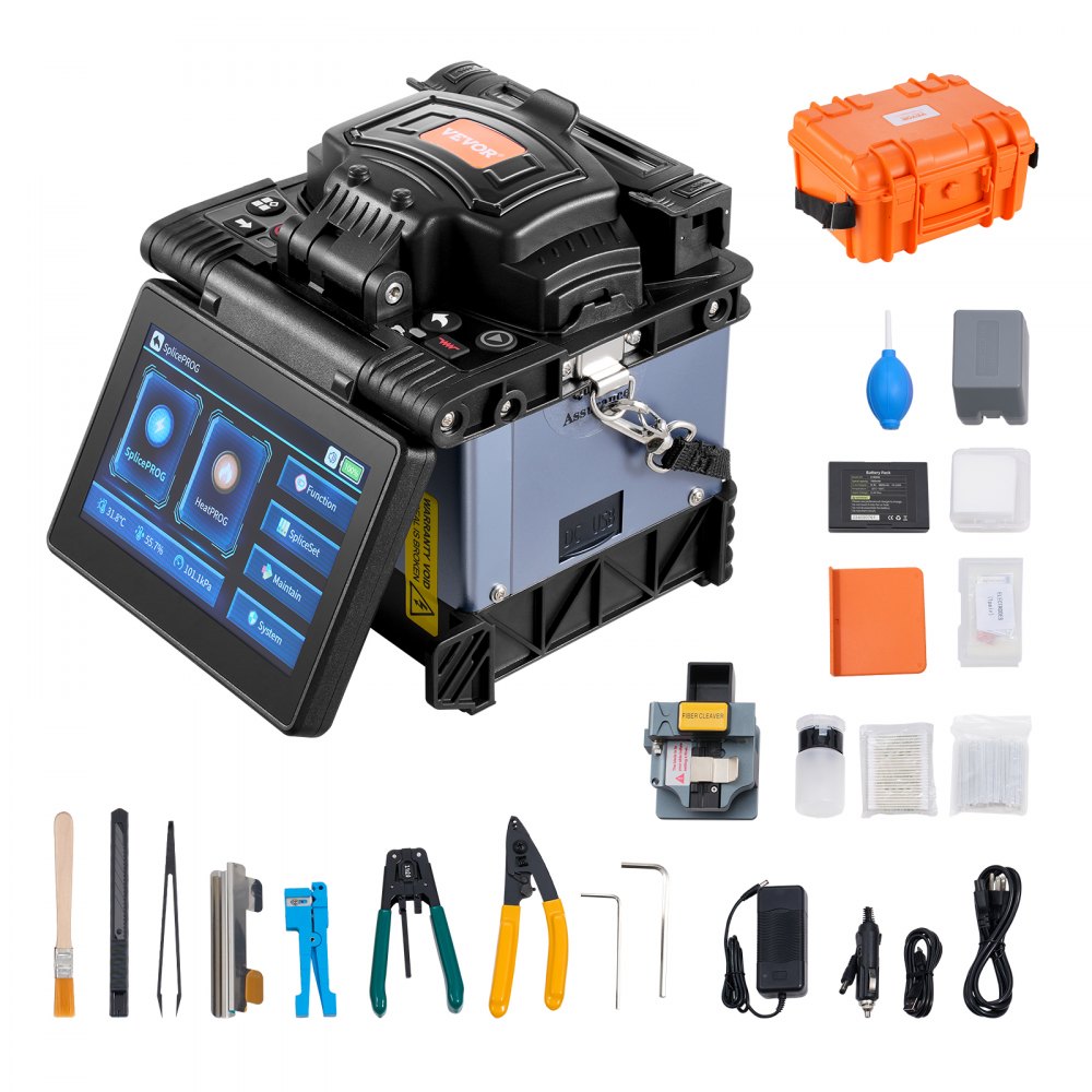 Glasvezellasapparaat met 6 motoren, kernuitlijning, lasapparaat, 6s splitsing en 13s verwarming, fusielasapparaat met 5" touchscreen, 3 in 1 vezelhouder, 7800mAh batterij voor SM MM DS NZDS Glasvezellasapparaat met 6 motoren, kernuitlijning, lasapparaat, 6s splitsing en 13s verwarming, fusielasapparaat met 5" touchscreen, 3 in 1 vezelhouder, 7800mAh batterij voor SM MM DS NZDS