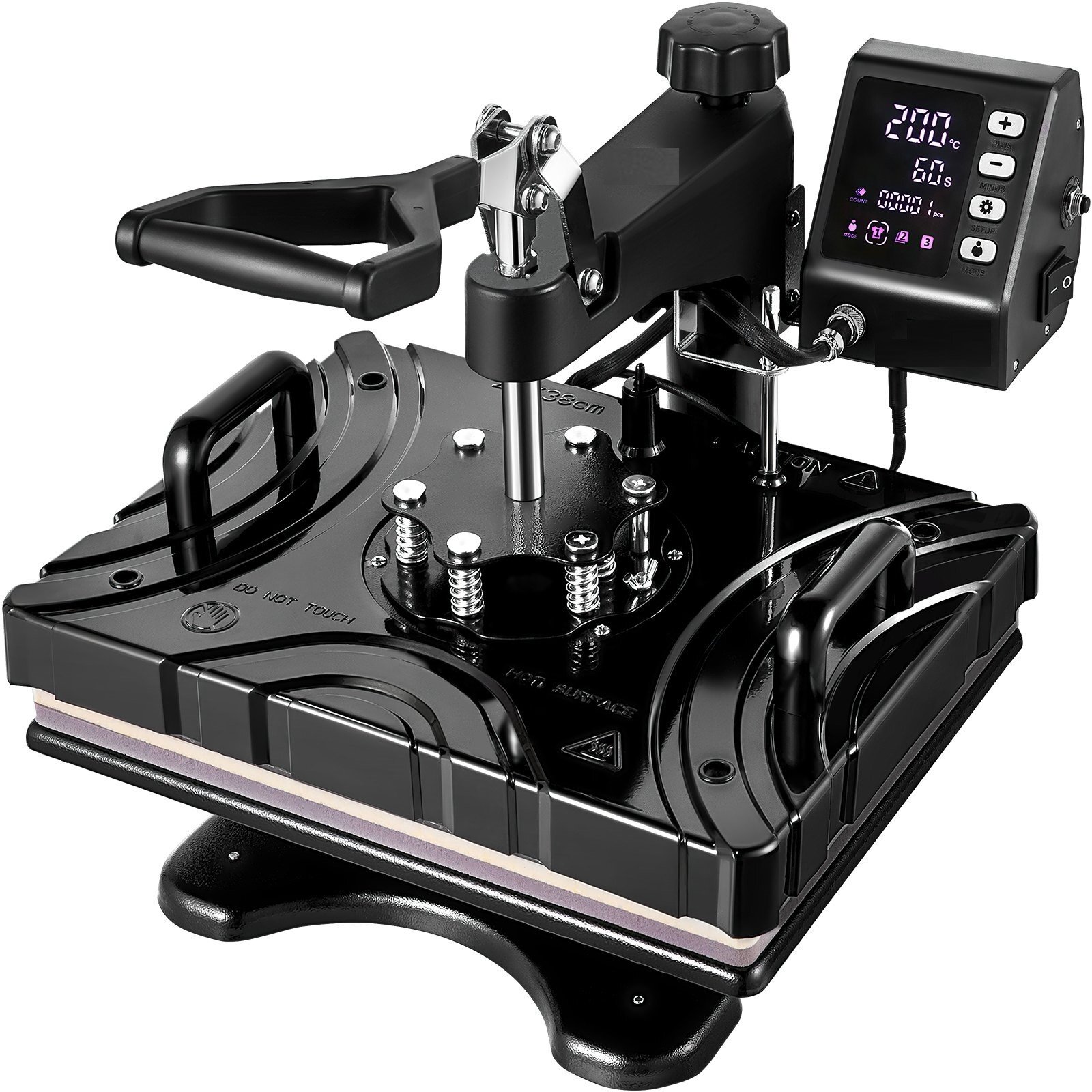 Digital Premium Heat Press 10 in 1 Transfer Press Black 38x30cm Hot Press Machine Textile Press Multifunctional Sublimation T-Shirt Press Mug Press Cup Press Hats Plates Cups 360 Degrees