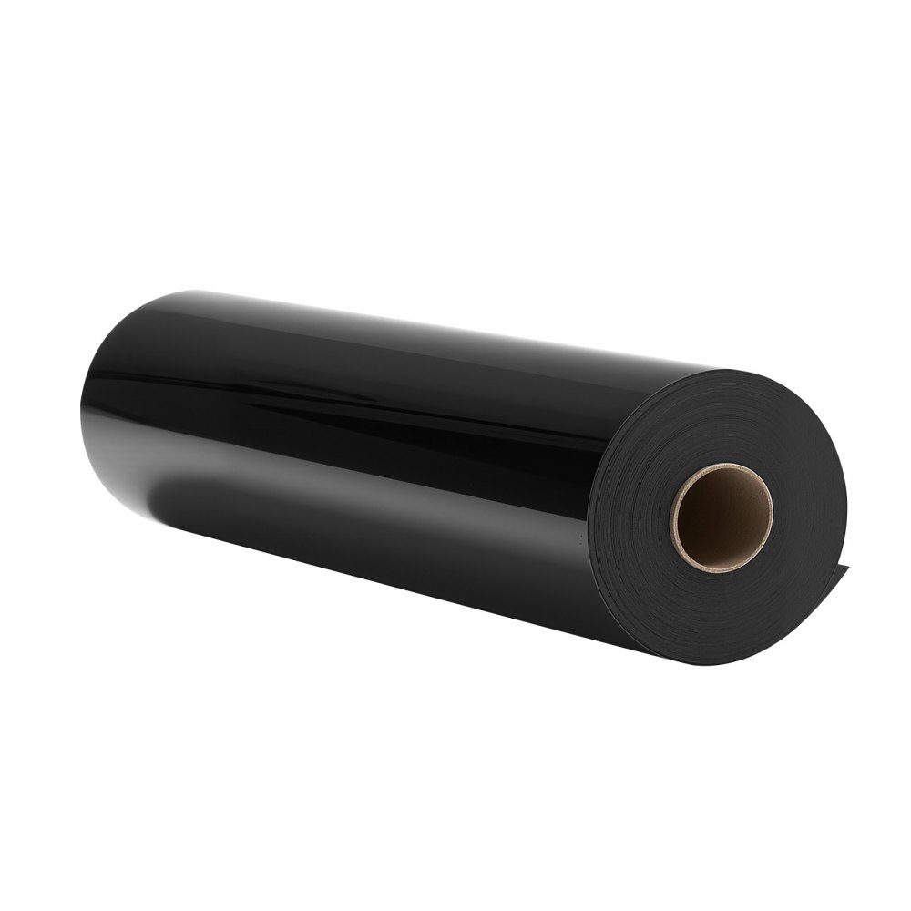 Film vinyle de transfert thermique (304,8 x 15240 mm) Noir brillant HTV Rouleau de vinyle thermocollant compatible avec les machines de découpe pour divers matériaux T-shirts Coussins Chapeaux