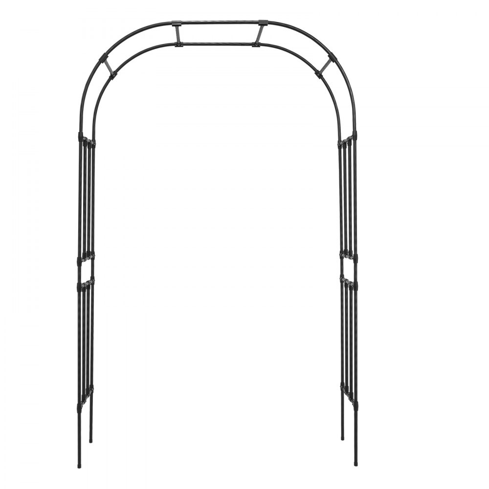 Gartenbogen, 2400 x 1500 x 400 mm, Rosenbogen, Rankhilfe, Kletterhilfe, Metallbogen, stabiles Rosenspalier für den Außenbereich mit Pfählen, ideal für die Dekoration von Garten, Rasen, Hochzeit, Party