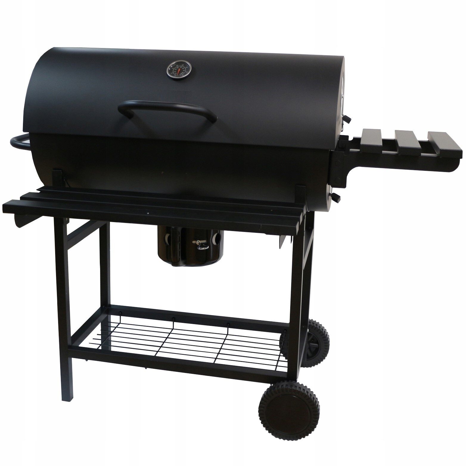 BBQ Holzkohlegrill Grill Smoker Set mit Deckel Camping Outdoor Seitenregal