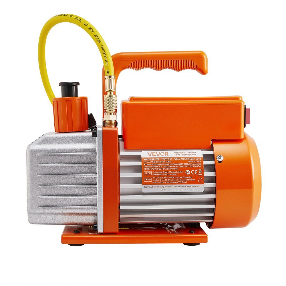 113L/min Vacuümpomp Eentraps draaischuif HVAC Luchtvacuümpomp A/C Koelmiddel Manometerset met draagtas voor R134a, R22, R410a, R1234YF Koelmiddel