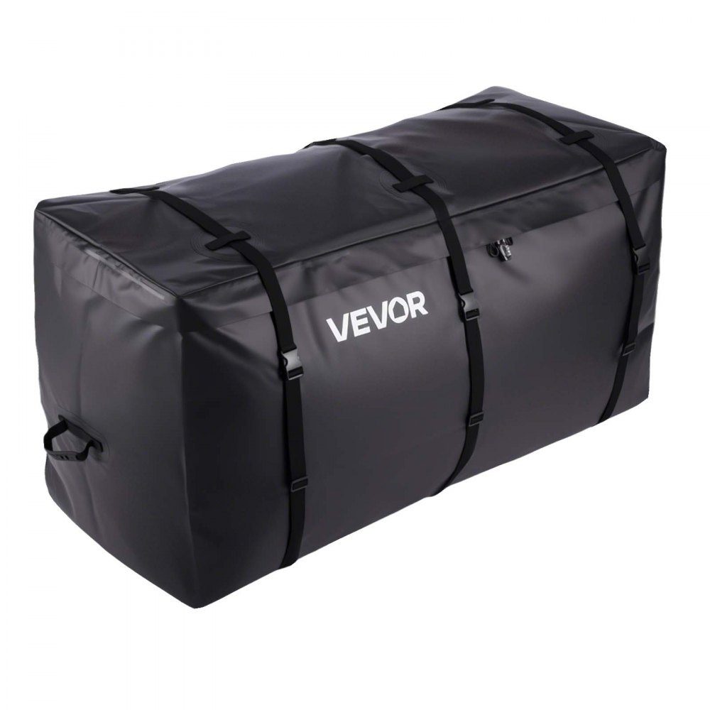 Gepäckträgertasche für Anhängerkupplung aus wasserdichtem 840D PVC (0,71 m³), ​​Gepäcktasche zur Aufbewahrung auf der Ladefläche von LKWs mit verstärkten Gurten für PKW, SUV, Transporter, schwarz