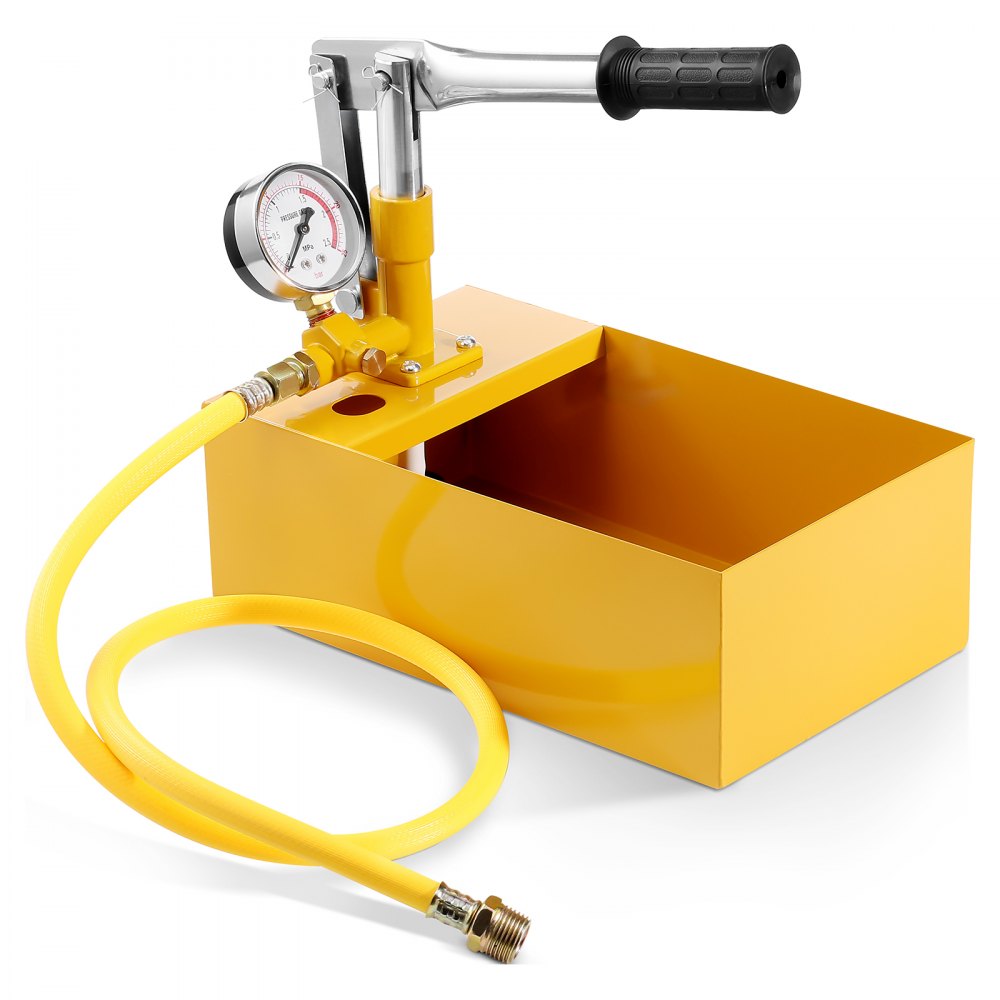 Pressure pump, max. 25 bar, filling pump set with single valve and pressure gauge, 5 L water tank, 1 m hose with 1.27 cm external thread connection for pipes Pressure pump, max. 25 bar, filling pump set with single valve and pressure gauge, 5 L water tank, 1 m hose with 1.27 cm external thread connection for pipes