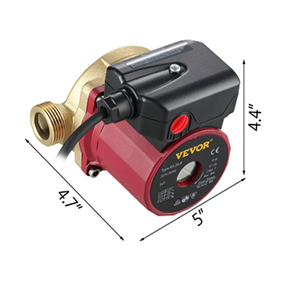 Pompe de circulation d'eau chaude 50L/min, pompe de circulation d'eau 220V 90W, pompe à eau 0,8A, pompe de circulation d'eau, idéale pour machine à laver de douche électronique domestique