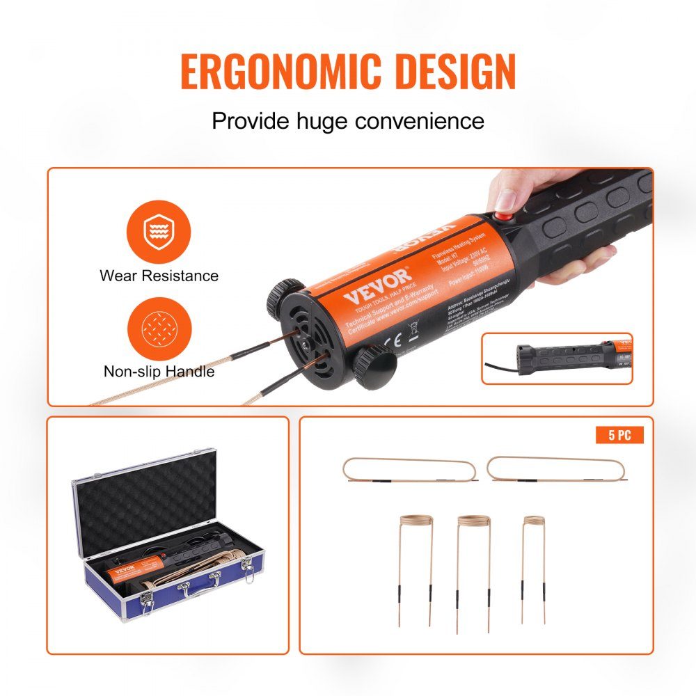 Magnetic Induction Heater Kit, 1KW Induction Heater, Bolt Induction Heater with 8 Induction Coils, Induction Heater Bolt Remover for Removing Bolts and Nuts