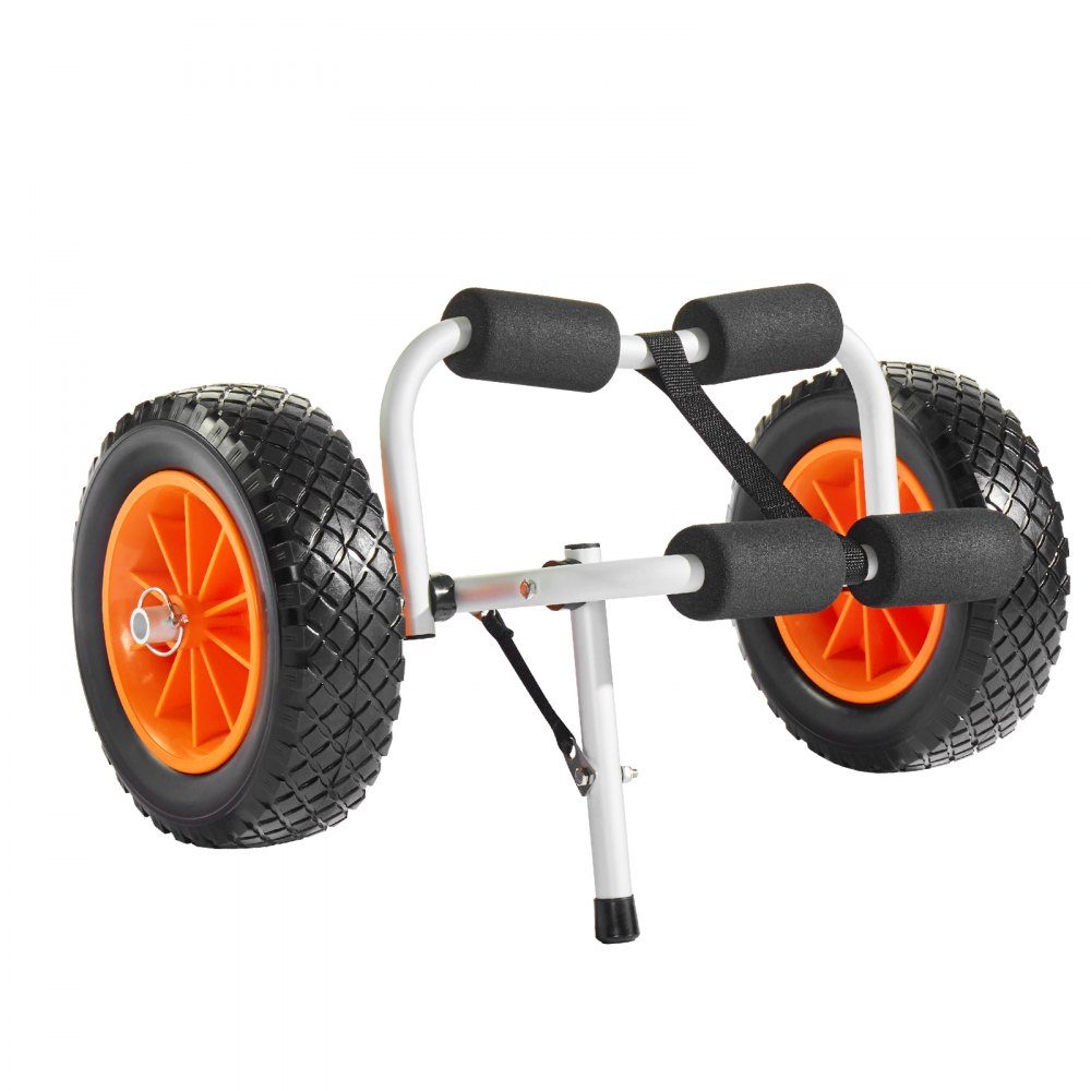 Wózek na kajaki 90 kg Składany wózek na kajaki z 10-Zoll-Vollreifen i 1 pasek zapadkowy Wózek na łódź do transportu kajaków Kajaki Deski wiosłowe Łodzie Jon 620 x 350 x 325 mm