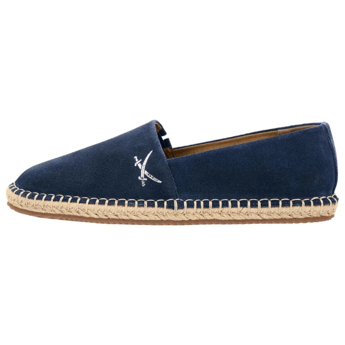 SANSIBAR women's leather espadrilles, 39, navy blue