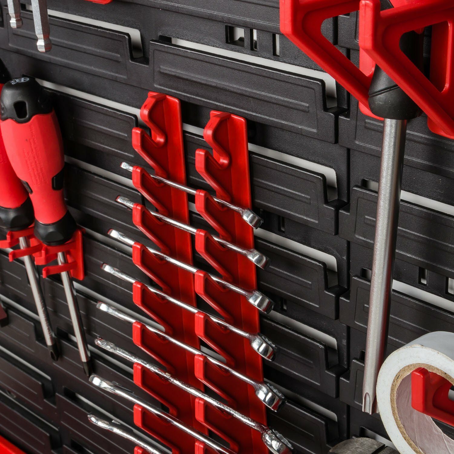 Ensemble mural à outils, porte-outils avec système de rangement mural perforé, étagère murale perforée à outils, ensemble d'étagères d'atelier