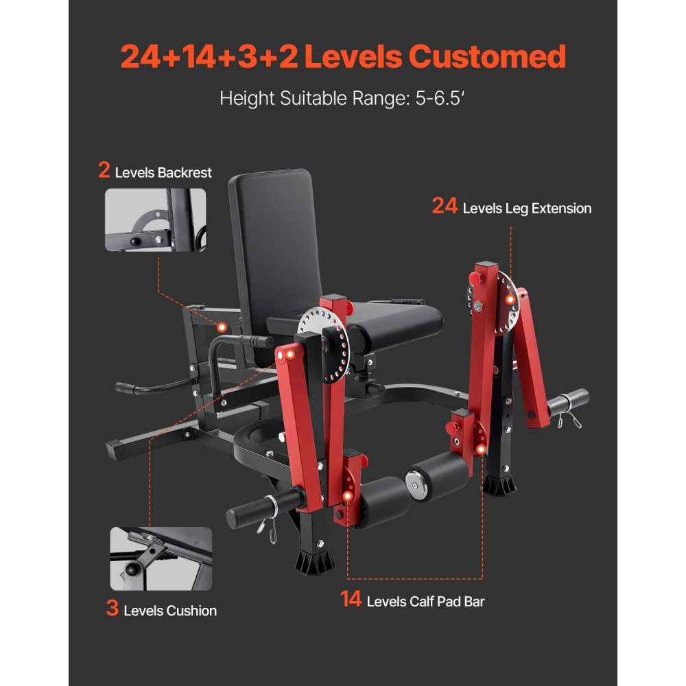Leg Extension and Curl Machine, Seated Leg Twist Extension for Thighs, Adjustable Device for Special Lower Body Exercises, Training Bench for Home Gym (700lb Load Capacity)