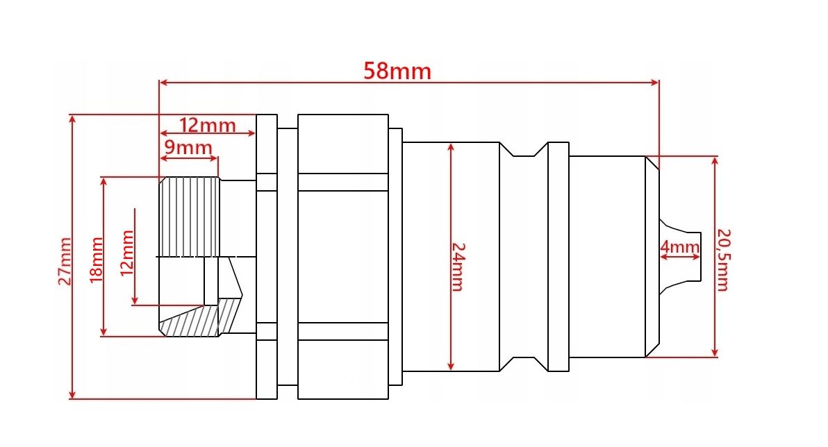 3x hydraulische Schnellkupplung Steckkupplung M18x1,5
