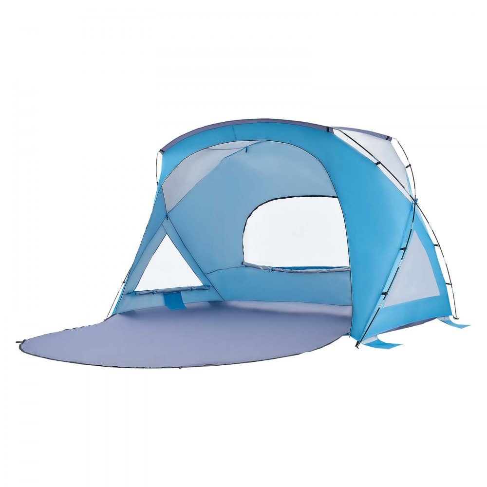 Strandmuschel-Sonnenschutz für 6 Personen, UPF 50+ Schutz, tragbares Strandzelt mit Tragetasche und Bodenankern, stabiler Strandschirm für Camping, Angeln, Picknick, Sonnenzelt