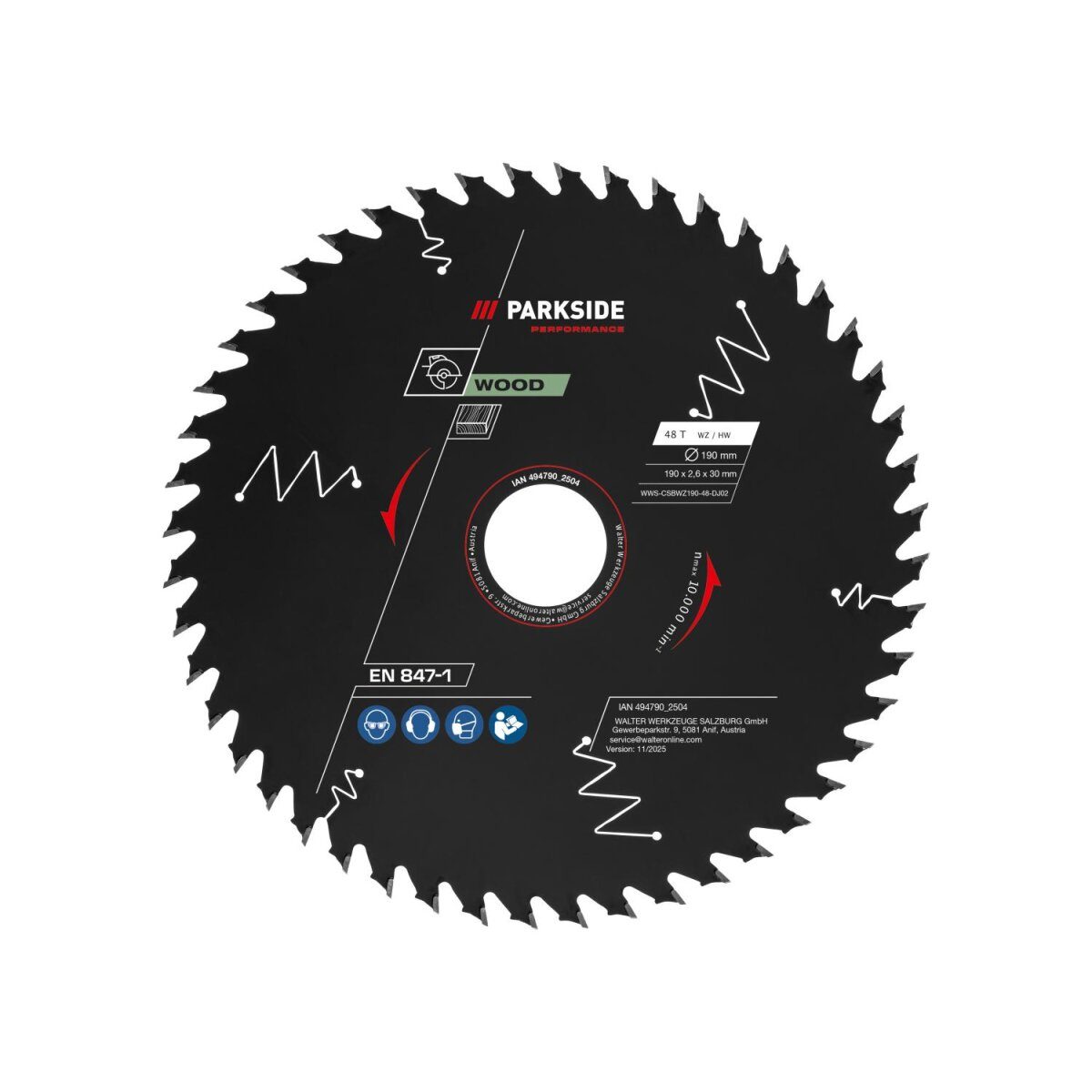 Lame de scie circulaire PARKSIDE PERFORMANCE® (bois 48 dents)