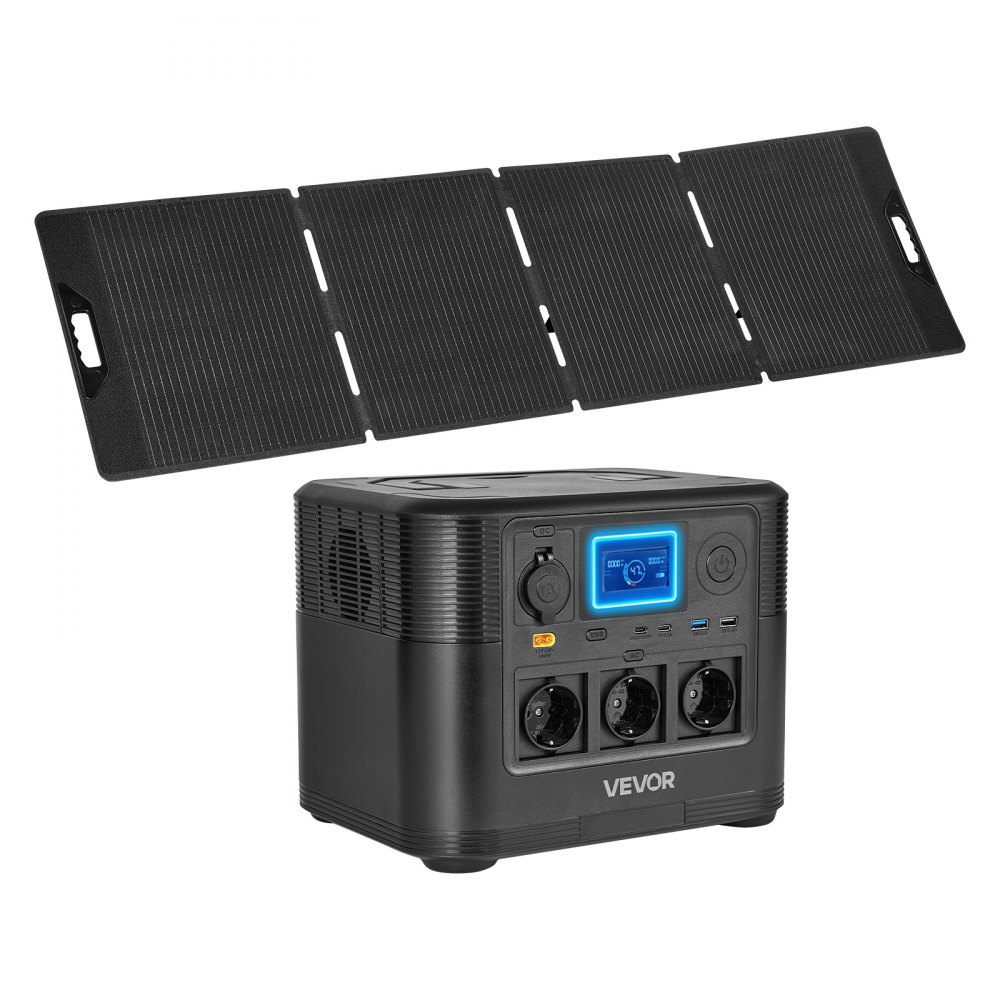 Centrale électrique portable VEVOE, avec panneau solaire 200 W, générateur solaire 1200 W, batterie de secours LiFePO4 806 Wh et 9 sorties, générateur de secours pour les urgences à la maison, le camping et les voyages en camping-car Centrale électrique portable VEVOE, avec panneau solaire 200 W, générateur solaire 1200 W, batterie de secours LiFePO4 806 Wh et 9 sorties, générateur de secours pour les urgences à la maison, le camping et les voyages en camping-car