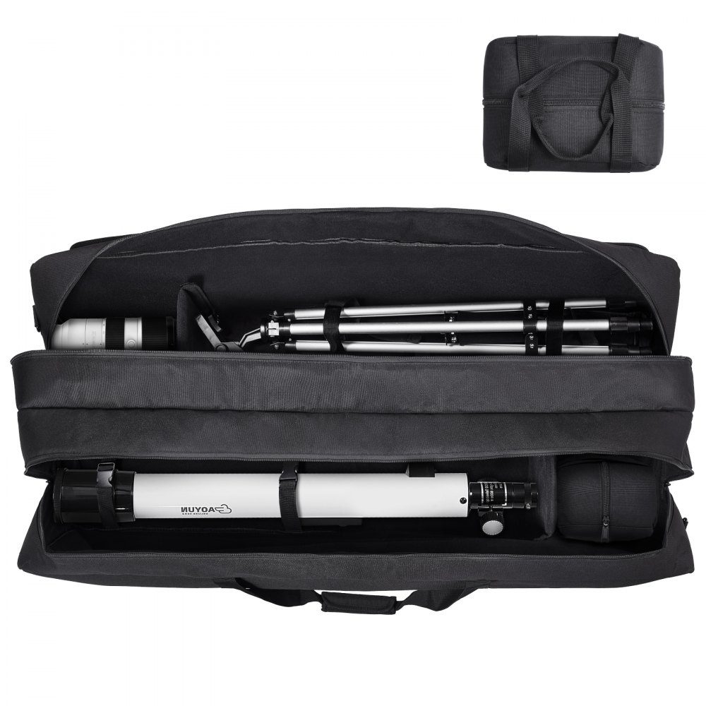 Telescope Bag, 1040mm Large Telescope Carry Bag with Fixed Buckles, Multiple Pockets and Removable Divider, Telescope Carry Bag for Optical Tube and Tripod, Counterweight Bag