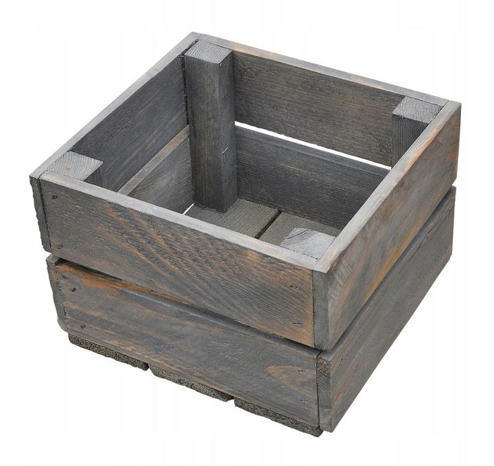 Pot de fleur 22 cm x 20 x 15 cm, tons bois gris et argent Pot de fleur 22 cm x 20 x 15 cm, tons bois gris et argent