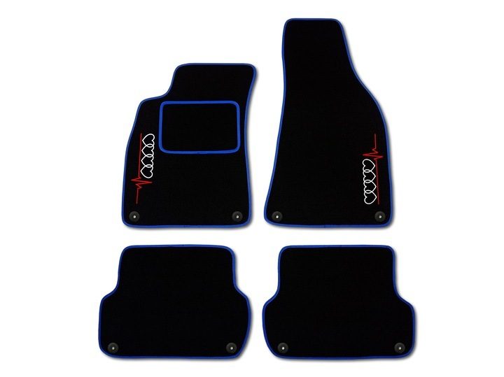 Handgemaakte velours matten vloermatten SET voor AUDI modelselectie + BORDUURSEL