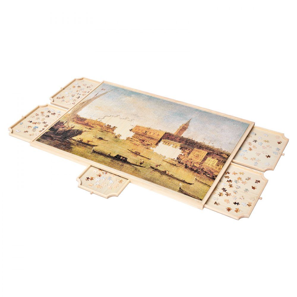 2000-teiliges drehbares Puzzle-Brett mit 5 Schubladen und Abdeckung, tragbarer Puzzle-Tisch (1045 x 763 x 36 mm), Puzzle-Zubehör für Erwachsene, Puzzle-Organizer, Aufbewahrungssystem, Puzzle-Bretter