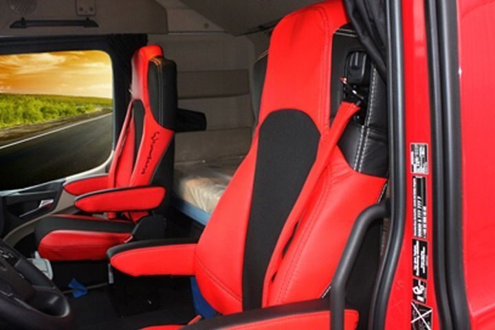 Housses de siège de camion Actros fabriquées à la main et de haute qualité, MERCEDES ACTROS MP4 MP 4, combinaison rouge, ensemble complet