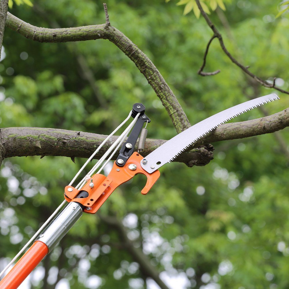 Manuelle Hochentaster, 7–25 Fuß ausziehbare Gartenschere, scharfe Stahlklinge und Schere, hohe Äste, Astschneider mit leichten 8 Glasfasergriffen, zum Beschneiden von Palmen und Sträuchern