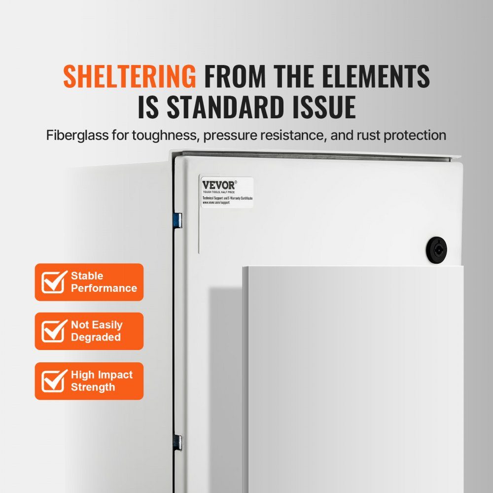 Schakelkast Stalen behuizing van NEMA, 600x400x230 mm, NEMA 4X glasvezel schakelkast, IP66 water- en stofdicht, elektrische aansluitdoos voor binnen en buiten, met montageplaat