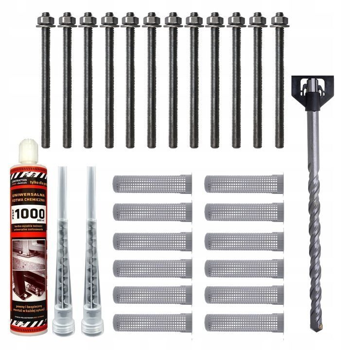 Chemical anchor anchor set 1x glue 300ml with fastening set M10 with drill