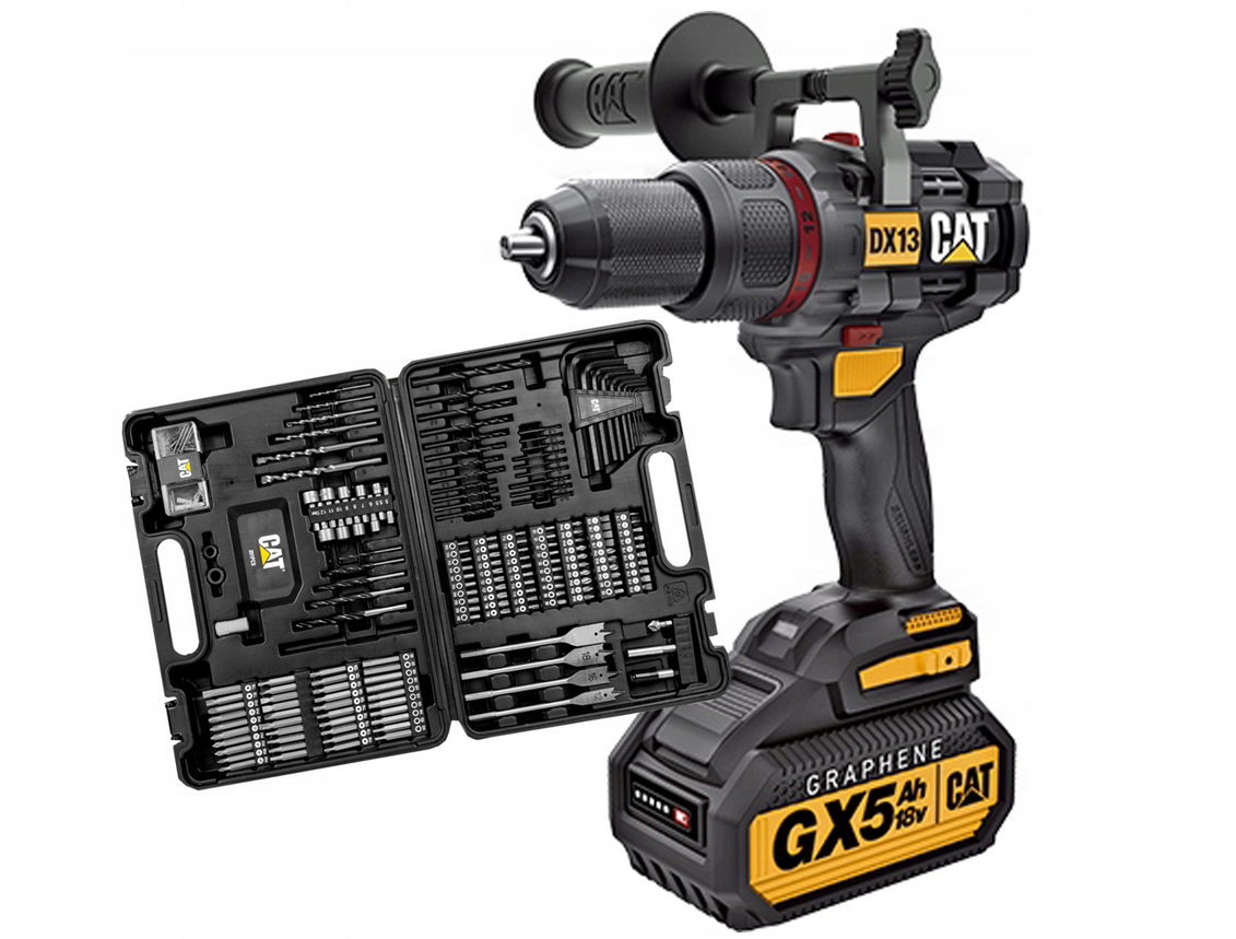 GRAPHENE CAT DX13 slagmoersleutel + accessoires XXL startset accu bitboormachine lader