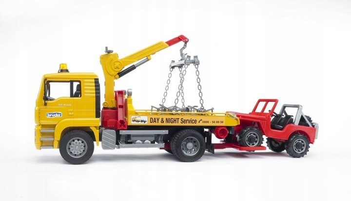 Kinderspielzeug Spielzeugauto MAN TGA Abschleppwagen mit JEEP