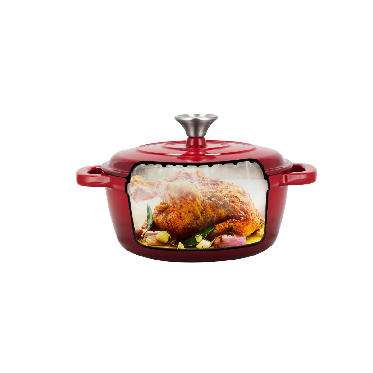 Marmite en fonte premium SILVERCREST® 22 cm / 2,8 litres avec système goutte à goutte